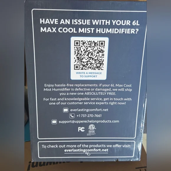 Everlasting Comfort 6L Humidifier Large Room, High Mist Output 60HR Runtime - Picture 10 of 11